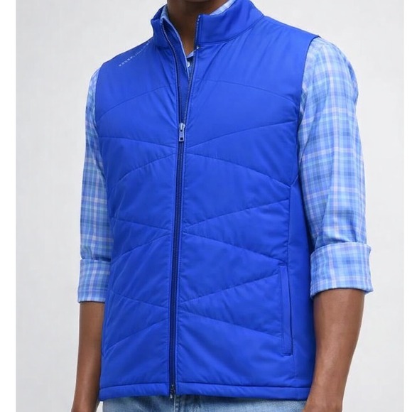 Peter Millar Crown Sport‎ Venture Vest Blue M Wind & Water Resistant NWT New